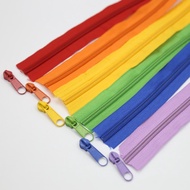 5# Multicolor Colours Nylon Zipper 2 meter Gift 2pcs Zipper Puller
