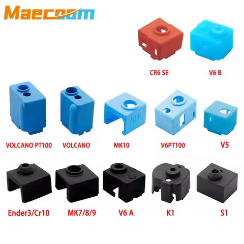 5/10pcs 3D Printer Parts Silicone Sock for V6 Volcano MK8/MK9/Ender3/CR10/CR10S/S1/K1/Cr6 se Heated 