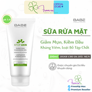 Sữa Rửa Mặt BABE - BABE Stop Akn Purifying Cleansing Gel Giảm Dầu Nhờn Giảm Mụn Cho Da Dầu Mụn