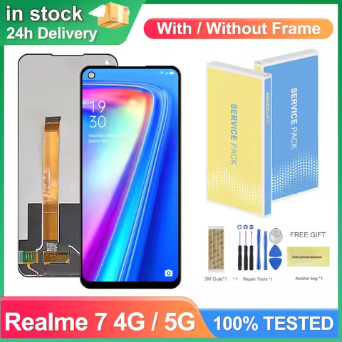 6.5" Screen for Realme 7 4G Global RMX2155 Lcd Display Touch Screen With Frame Assembly for Realme 7