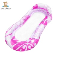 Swimming Air Mattress Portable Water Hammcok Lounger PVC Foldable with Backrest Armrest Summer Party Beach Adult Toy