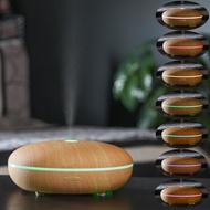 Wood Grain Aroma Essential Oil Diffuser - 7 Color LED Lights (E1 350ml)