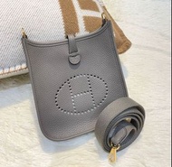 Hermes Mini Evelyne 石器灰金