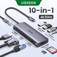 UGREEN 80133 10-in-1 100W 5Gbps USB C Multiport Adapter HUB อุปกรณ์แปลงสัญญาณ 4k HDMI RJ45 VGA SD TF
