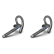 2X Wireless Bluetooth Headset Hands Free Single Ear Headphone Noise Cancelling Microphone for Office