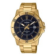 [Powermatic] Casio MTPVD01G-1C MTP-VD01G-1C Black Analog Gold Stainless Steel Sporty Dress Men's Watch
