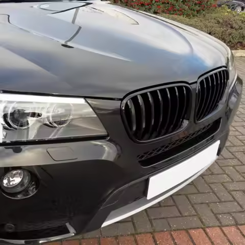 Magickit for 2011 2012 2013 2014 BMW X3 X4 F25 F26 Single Slat Grill Front Kidney Grille Gloss Black