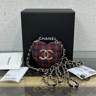 CHANEL 22K毛呢斜背小愛心7*6*4 全新閒置配件盒子吊牌塵袋