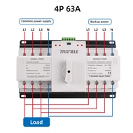 ATS 4P 63A 125A Dual Power Automatic Transfer Switch AC380V MCB Auto Changeover Switch Circuit Break