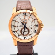 SEIKO Premier Kinetic รุ่น SNP096P1 หาเวลาปัจจุบันอัตโนมัติ ทองพิ้งโกลด์ สายหนังแท้ สินค้าแท้ ประกัน