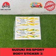 SUZUKI RU/RG SPORT BODY COVER SET STICKER (3) -GREEN/BLACK