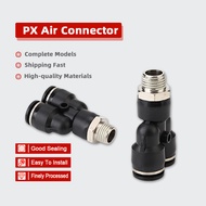 PX Y Style Pneumatic Air Quick Connector 1/8 1/4 3/8 1/2 Male Thread Push In Fittings 4 6 8 10 12mm 