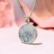 【願‧無事】冰飄烏雞無事圓牌18K金 | 天然緬甸A貨翡翠 | 送禮