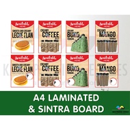 Food Signages Coffee Jelly, Buko Pandan, Mango Tapioca, Leche Flan