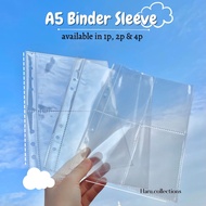 Double-sided Transparent Sleeve Binder A5 6 4P/2PRing 1P [1 Pack contains 5 Sleeves] Double-sided Bi