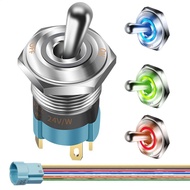 Light Toggle On/Off LED 12V Rocker Button Waterproof Rocker On/Off Illuminated Toggle Switch yikuiat