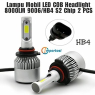 LED Car Lights HB4 9006 COB 8000LM 6500K 72W S2 Chip Headlamp 2 PCS