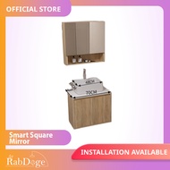 Rabdoge Bathroom Basin Cabinet With Smart LED Square Mirror