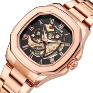 Jam Tangan Pria Automatic Belleda 9484 Anti Air Rantai Garansi 1Tahun Resmi Model Segi