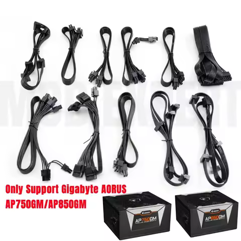 Modular Power Cable for GIGABYTE AORUS AP750GM AP850GM, GPU PCIe 8Pin 6+2Pin, CPU 4+4Pin, HDD SSD SA