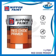 1L Nippon Paint Red Oxide For Iron & Metal Steel Cat Undercoat Besi