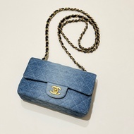 914intheair精品代購『限量品閒置』Chanel 香奈兒 漸層牛仔 大mini CF 20cm classic flag牛仔包