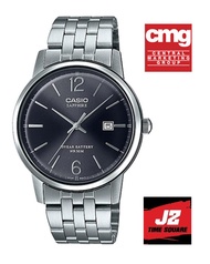 MTS-110D-1A Casio Sapphire สายสแตนเลส สุดฮิต หน้าปัดดำ นาฬิกาลำลองผู้ชาย อุปกรณ์ครบทุกอย่างพร้อมใบรับประกัน CMG ประหนึ่งซื้อจากห้าง