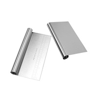 Oyr  Stainless Steel Flour Cutter With Scale, Dough Cutter, Baking Scraper 15 20 22cm, Roll Handle R