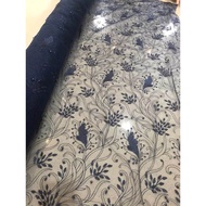 Kain brokat tile bordir akar motif mutiara / jual kain brokat meteran /Harga 0.5 permeter