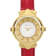Gucci Turnface 手鐲腕錶 6600L 不鏽鋼皮革白色RED石英腕錶 白色錶盤 1621 [二手] GUCCI