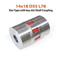 14mm x 18mm D55L78 XL2 Star Type with key slot Shaft Coupling.SKU:000552