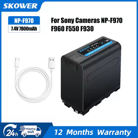 SKOWER 9900mAh NP-F970 NPF970 Camera Battery USB Charge Output For Sony DCR DSR Camcorder Panels Vid