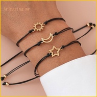 ARIN 3pcs Sun Moon Star Bracelet Friendship Jewelry Adjustable Hand Woven Bracelet