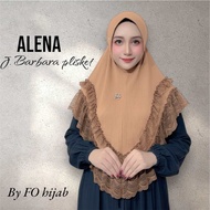 Jilbab instan ALENA Bergo pet plisket renda susun by FO hijab wanita muslim