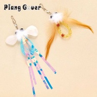 Fluffy Plush Feather Replacement Head Kitten Cat Teaser Pet Toy
