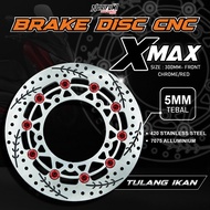 NORIFUMI CNC Brake Disc XMAX 300MM Front Disc Rotor 5MM Ikan Tulang Brake Disk Yamaha XMAX