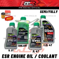 100% ORIGINAL ESR MOTOR OIL SEMI FULLY 1L 1.2L 2T COOLANT FREE OIL FILTER MINYAK HITAM RED LEO REDLE