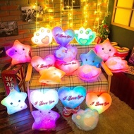 35CM Luminous Pillow Heart Cushion Colorful Glowing Pillow Plush Doll Led Light Toys Gift for Girl Kids Christmas Birthday