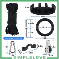 [Simple] 31Pcs Marine Kayak Canoe Anchor Trolley Kayak Pad Eyes Rigging O 9M Rope Hardware for Water Sports Rubber Dinghy