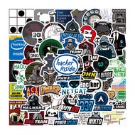 50-Piece Hacker Graffiti Sticker Pack for Laptop, Luggage, Skateboard, and Water Bottle