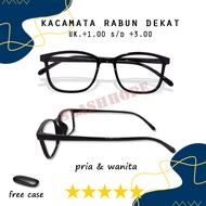 MATA FREE CASE - Nearsightedness Reading Glasses Plus Lens (+) UK +1.00 S/D +3.00 Square Frame Trans