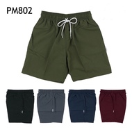 PM กางเกงขาสั้น ผ้าร่ม เอวยางยืด มีกระเป๋ากางเกง (802)