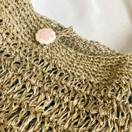 【好日手作】Handmade手工日本SASA線莎莎線編織橄欖綠斜背側背包