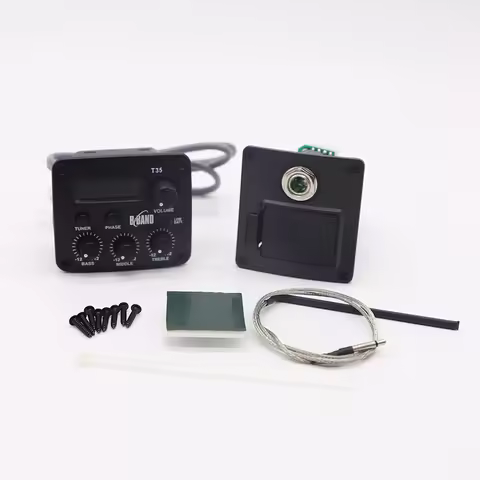 B BAND T35 Acoustic Guitar Preamp Pickup 3 BANDS EQ Chromatic Display Built In Tuner with Ceramic Pi