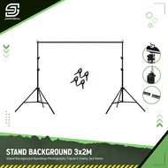 [JaVis] 3X2M STUDIO BACKDROP BACKGROUND STAND (2 TRIPOD + 4 CLAMPS)