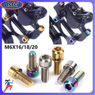 DSFSI 16mm/18mm/20mm M6 Titanium with Washer Accessories Bicycle Stems Screws Fixed Bolt Stem Fixing Bolts Bike Parts