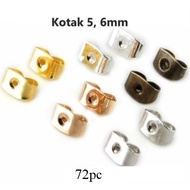 Square Iron Earring Butt, Price / 72pc Earring Stud
