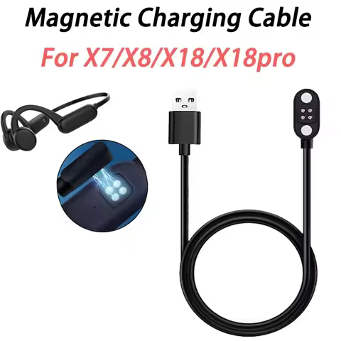 Charging Cable for Bone Conduction Headphones, Magnetic 4-pin Charger for X7/X8/X18/X18pro and More 