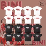 BINI OT8 Heart & Lyrics Art Print Shirt 2025 P-Pop Oversized Unisex Fan Top Quality Cotton