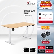 TTRacing Titus Smart Desk Walnut Oak Ergonomic Standing Electric Height Adjustable PC Gaming Table